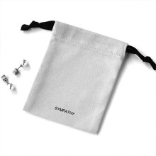 eco friendly reusable cotton jewelry package drawstring bag canvas printed logo white jewelry pouch